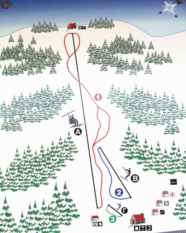План-схема трасс горнолыжного центра Пертули