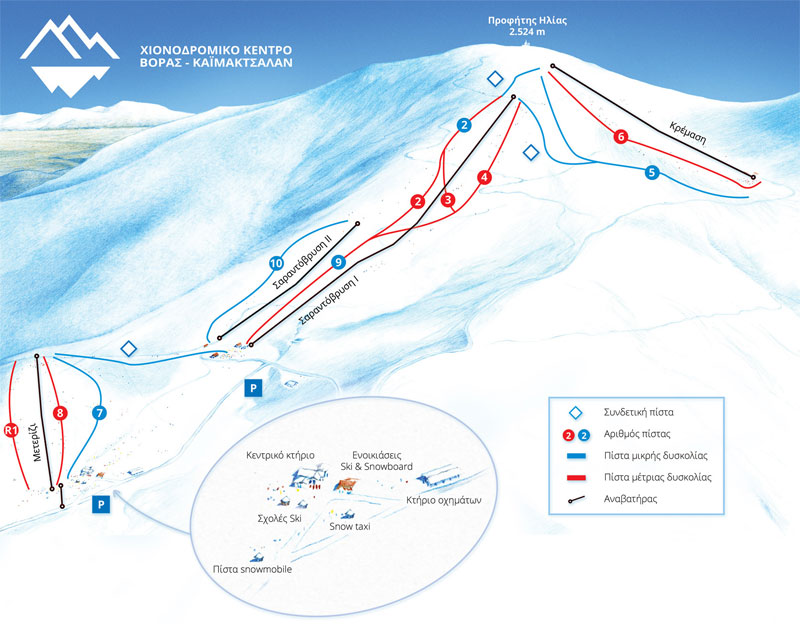 План-схема трасс горнолыжного центра Каймакцалан